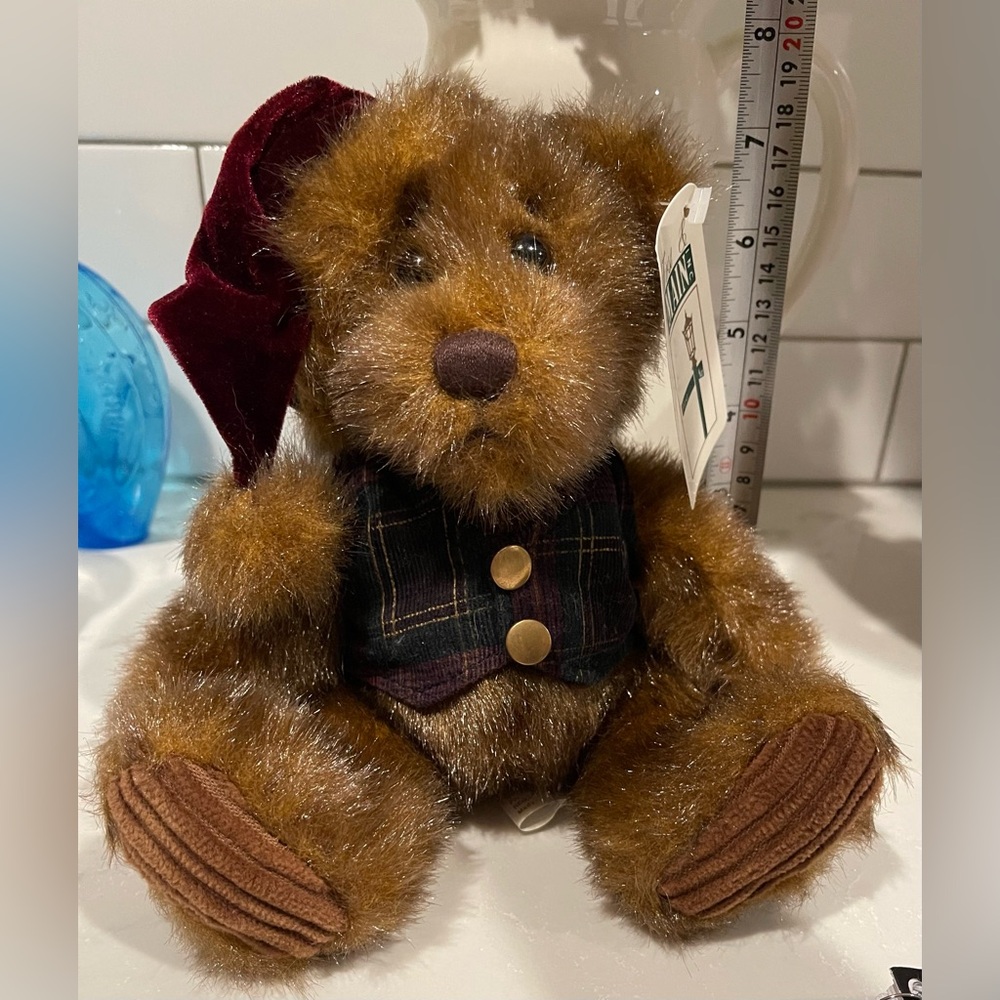 Christmas Minky Teddy Bear Plush First & Main w/ Santa Hat and Vest